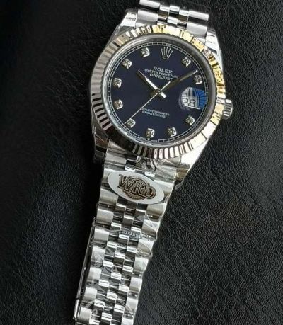 WKD Factory Rolex Datejust 41mm 3235 Movement Diamond Markers Dark Blue Face Watch